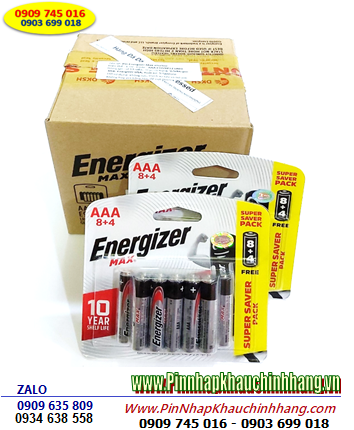 COMBO 1 HỘP 10Vỉ 12viên (120viên) Pin AAA 1.5v Alkaline Energizer E92-BP12 _Giá chỉ 1.220.000đ/HỘP 120viên